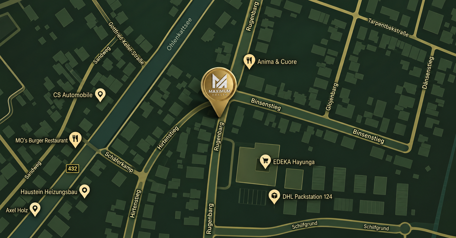 Karte: Maximum Health – Rugenbarg 14, 22848 Norderstedt